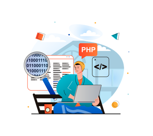 PHP Web developer Illustration