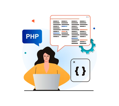 PHP web developer  Illustration