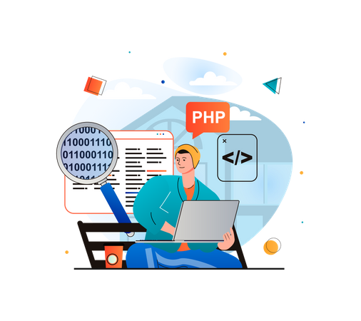 PHP Web developer  Illustration