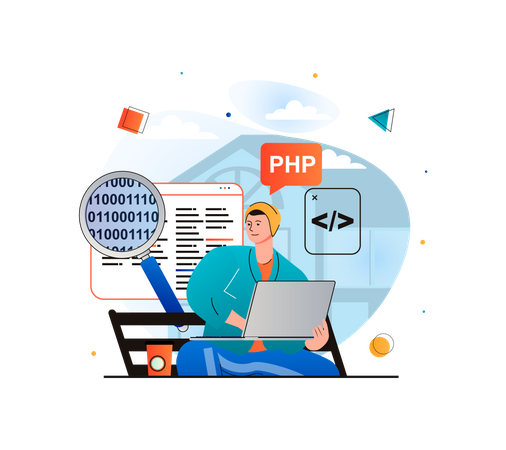 PHP Web developer  Illustration