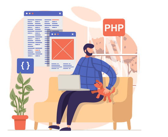 PHP Web Development Illustration