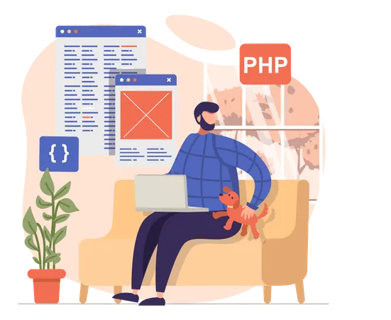 PHP Web Development  Illustration