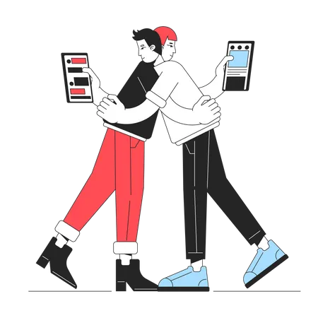 Phubbing in relationship  Illustration