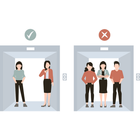 Physical social distance guideline Illustration