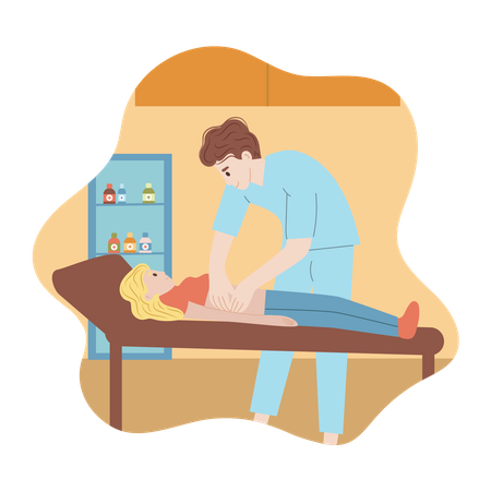 Physical therapy treatment  Illustration