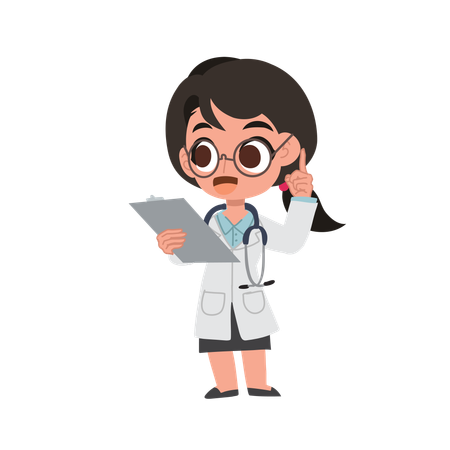 Physician doctor character holding patient file  Illustration