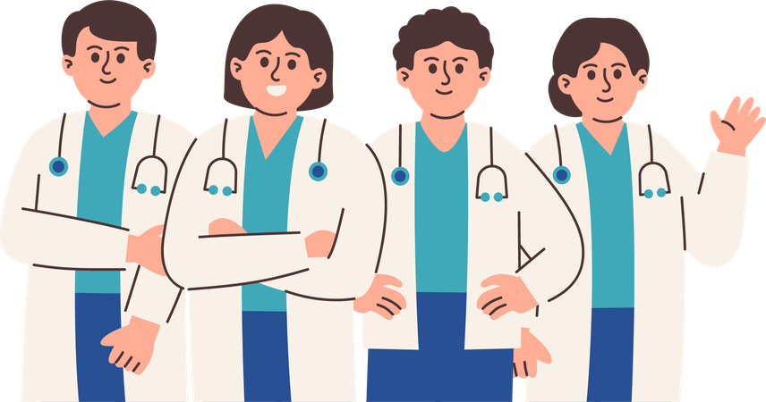 Physician team  Illustration