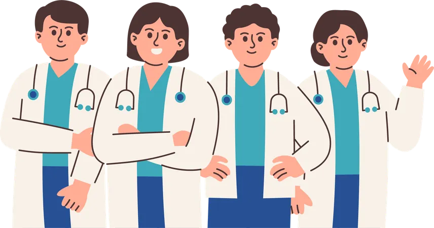 Physician team  Illustration