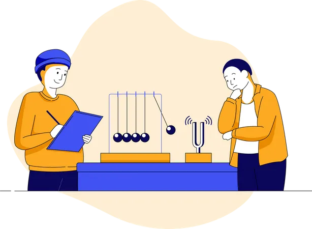 Physics concept with pendulum  Illustration