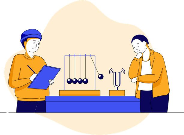 Physics concept with pendulum  Illustration
