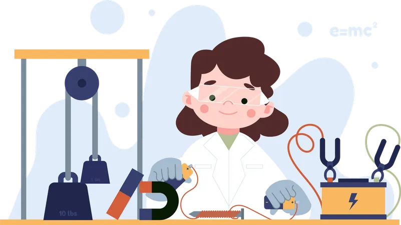 This Colorful Illustration Depicts Students Having Fun While Conducting A Physics Experiment In Class And Is Perfect For Use In Web Design Posters And Campaigns Promoting An Enjoyable And Engaging School Environment The User Friendly And Editable Design Serves As A Valuable Resource For Highlighting The Importance Of Education And Showcasing The Various Opportunities Available To Students In A School Setting Such As Hands On Learning Experiences Like Conducting Science Experiments In Class 일러스트레이션