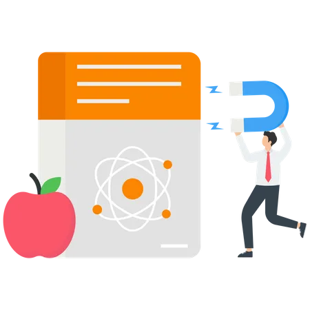 Physics with books  Illustration