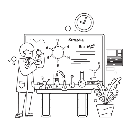 Physik Lehrer  Illustration