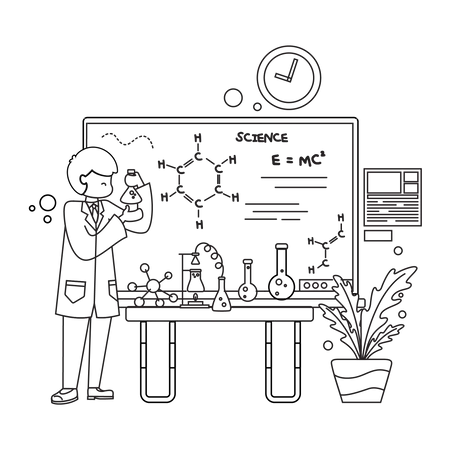 Physik Lehrer  Illustration