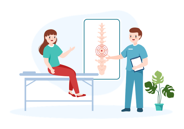 Physiotherapie-Rehabilitation mit Osteopathie  Illustration