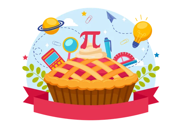 Pi Approximation Day Vector Illustration On July 22 With Mathematical Constants Greek Letters Or Baked Sweet Pie In Flat Cartoon Background Illustration