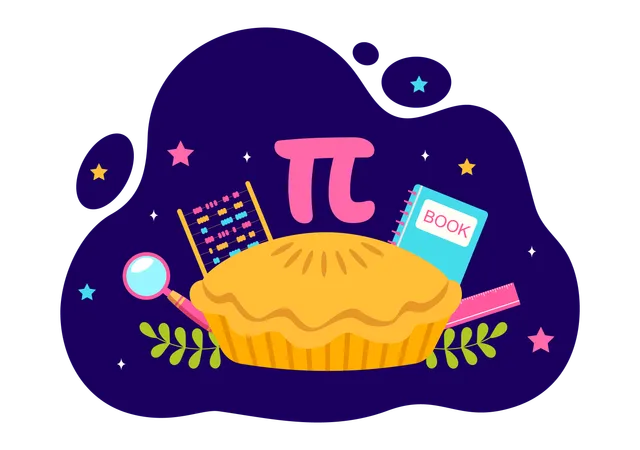 Happy Pi Day Vector Illustration On 14 March With Mathematical Constants Greek Letters Or Baked Sweet Pie In Holiday Flat Cartoon Background Illustration