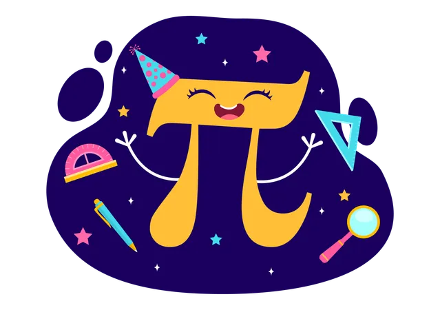 Happy Pi Day Vector Illustration On 14 March With Mathematical Constants Greek Letters Or Baked Sweet Pie In Holiday Flat Cartoon Background Illustration
