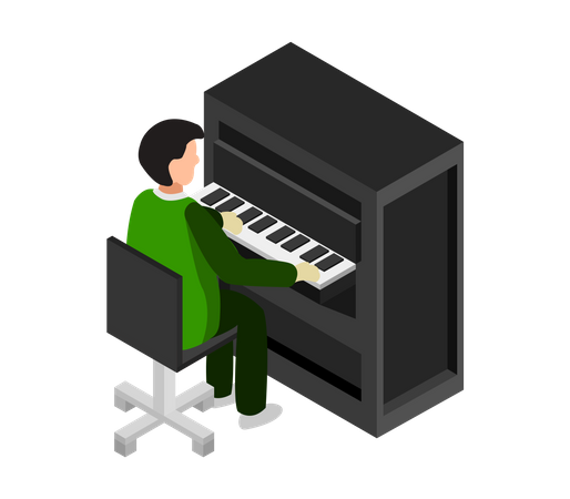 Piano Playing  Illustration