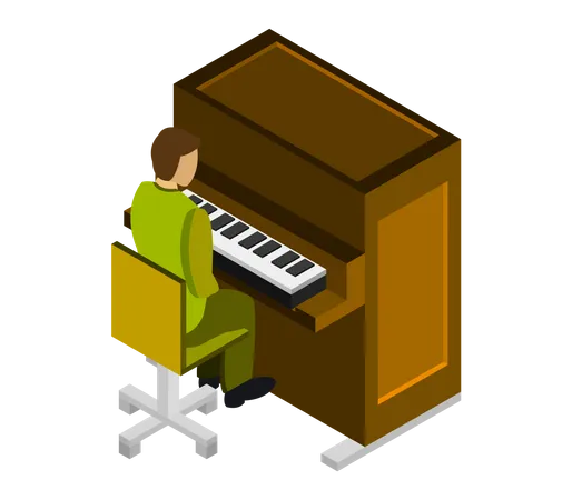 Piano Playing  Illustration