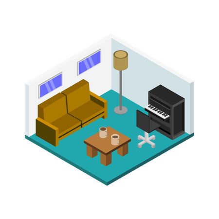 Piano room  Illustration