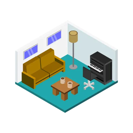 Piano room  Illustration