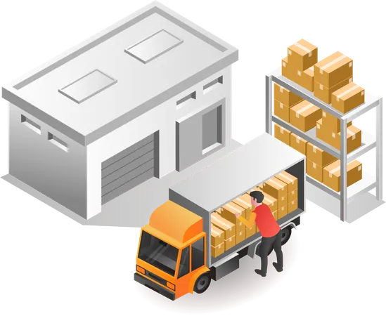 Pick up goods in warehouse for delivery Illustration
