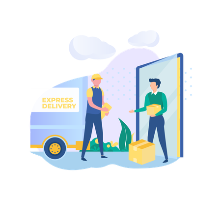 Pick up services to your place  Illustration