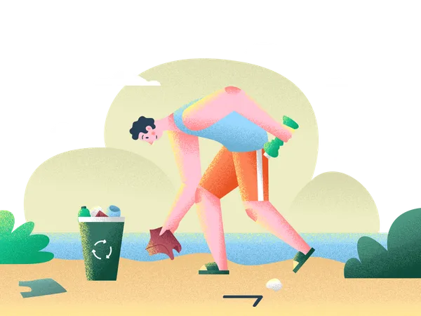 Picking up daily trash  Illustration