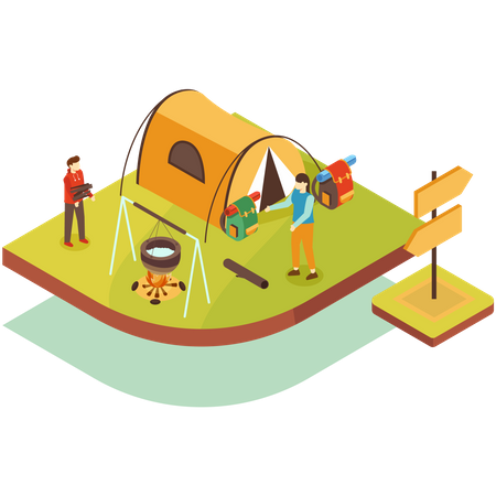 Picknick im Freien  Illustration