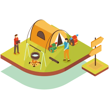 Picknick im Freien  Illustration