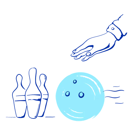 Picks up bowling ball Illustration