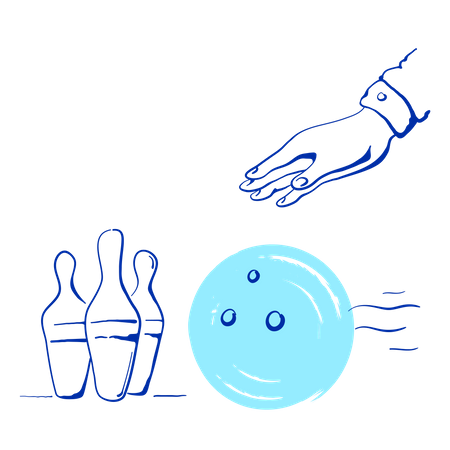 Picks up bowling ball  Illustration