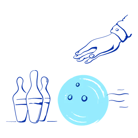 Picks up bowling ball  Illustration