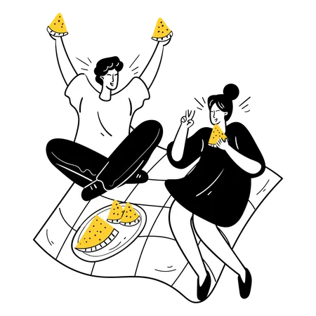Picnic and Snack Time  Illustration