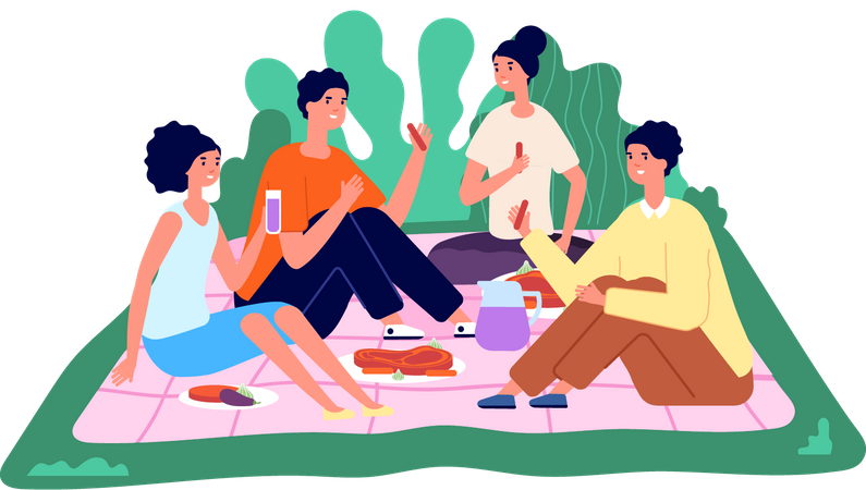 Picnic familiar  Ilustración