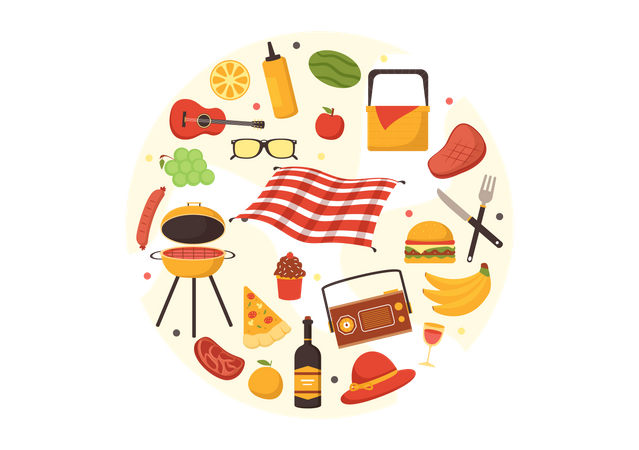 Picnic food  Illustration