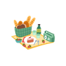 picnic food illustrations