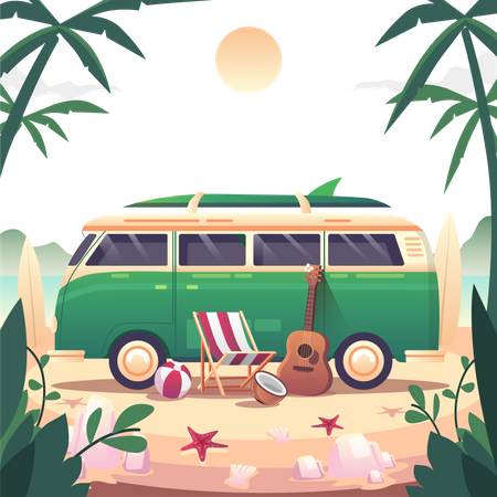 Picnic Van  Illustration