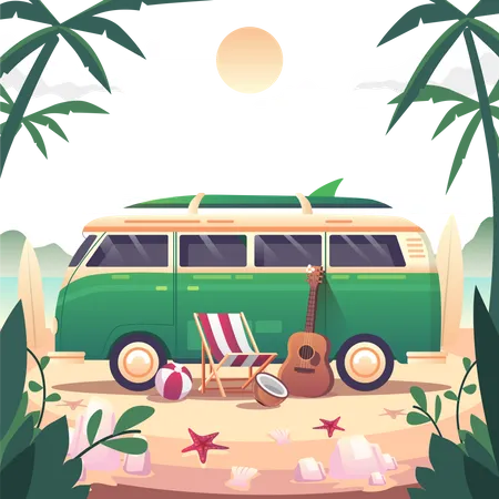 Picnic Van  Illustration