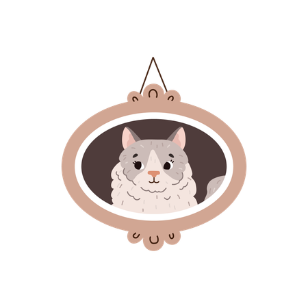 Picture of adorable cute cat  Illustration