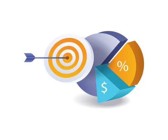 Pie chart business analysis targets  Illustration