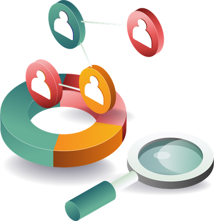 Pie chart business percentage data analysis  Illustration