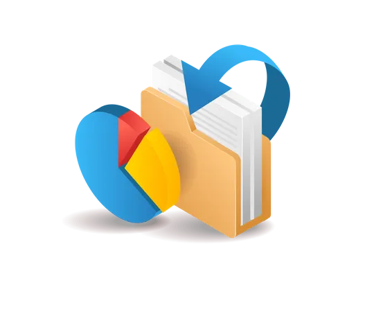 Pie chart data server folders  Illustration