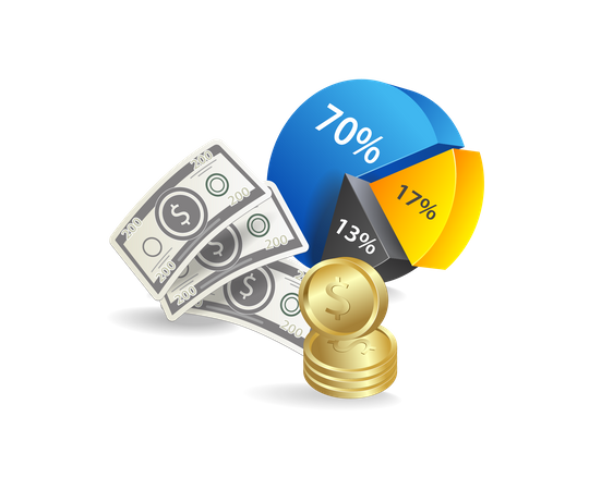 Pie chart money  Illustration