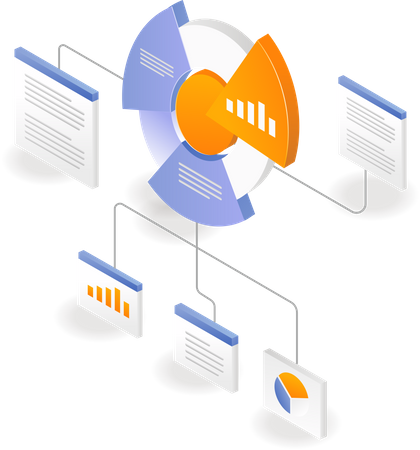 Pie graph infographic  Illustration