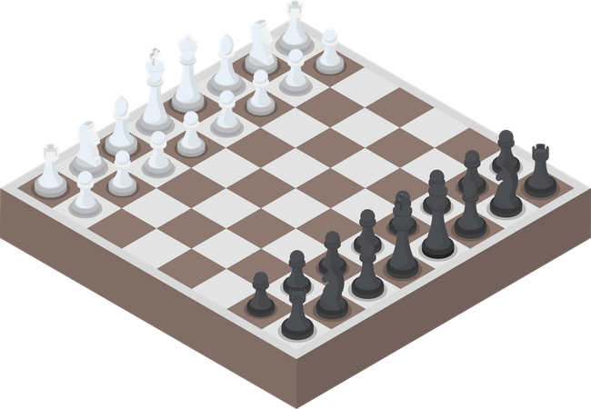 Pieza de ajedrez o piezas de ajedrez con tablero  Ilustración