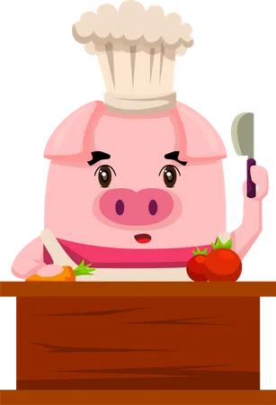 Pig Chef  Illustration