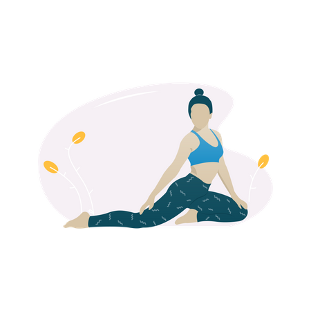 Pigeon pose  Illustration