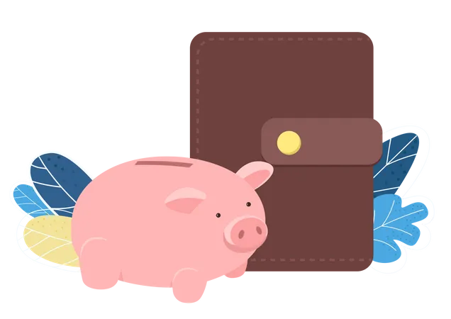 Piggy Bank And Wallet Illustration